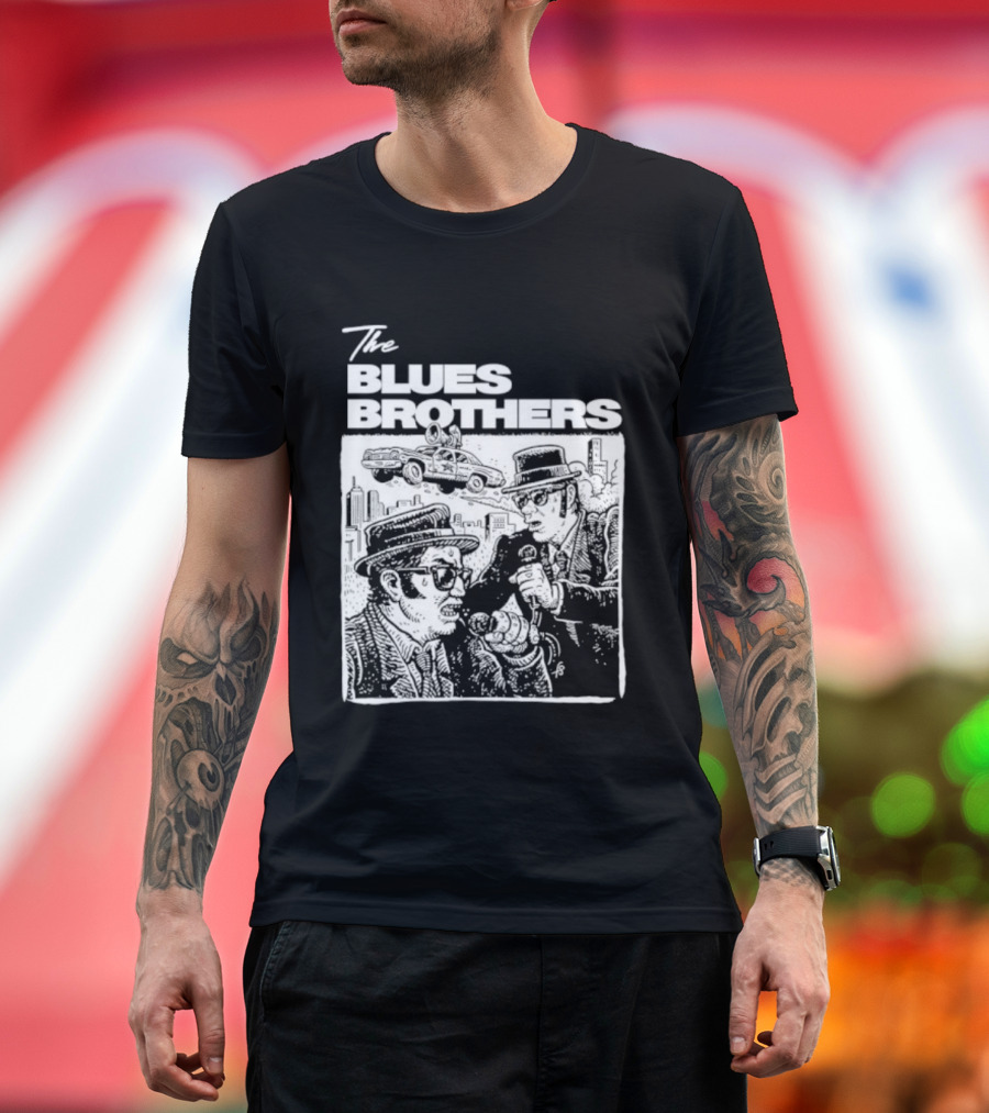 The Blues Brothers John Belushi Dan Aykroyd Classic Movie Scene Iconic Moment T-Shirt