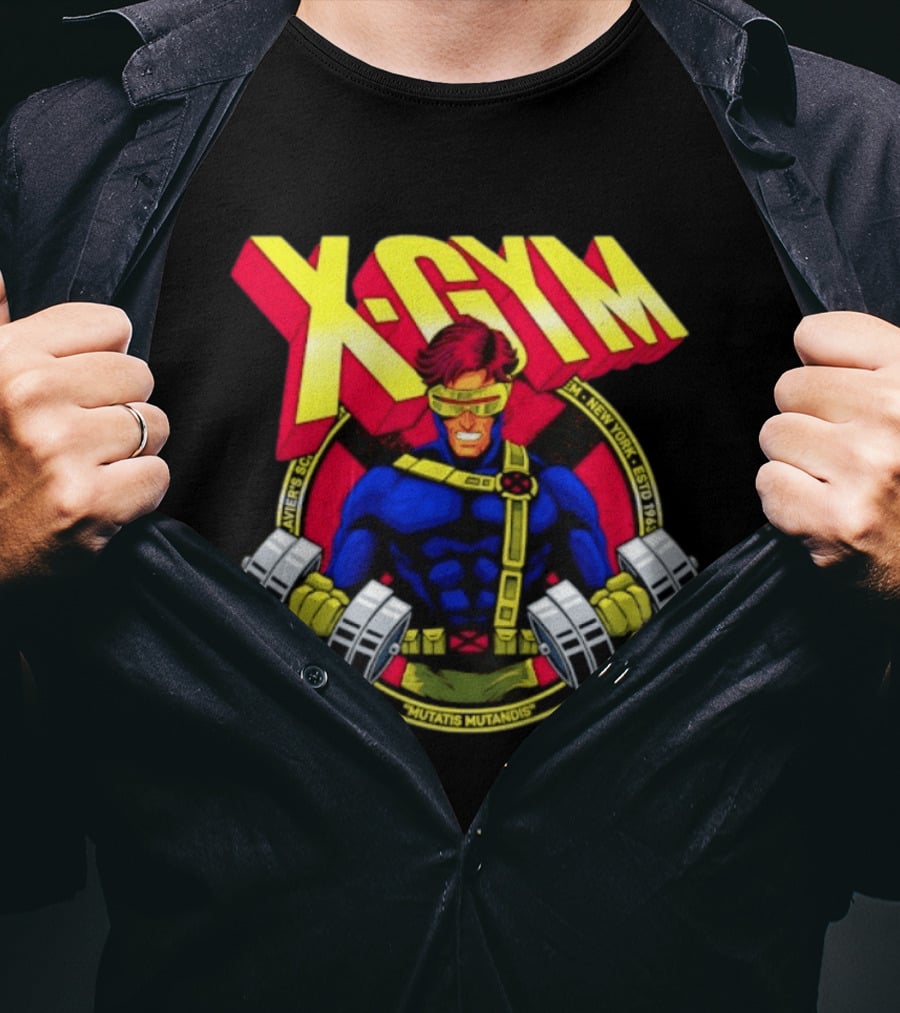 X Gym Cyclops Xavier's School New York Mutatis Mutandis Estd 1963 T-Shirt