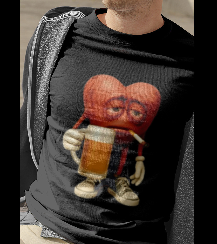 Your Heart Smoking Cigarette And Holding Beer In Sneakers T-Shirt