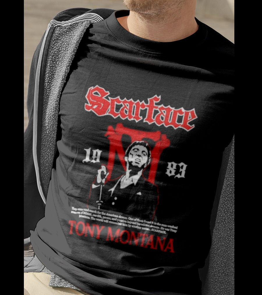 Scarface 1983 Tony Montana American Dream Red White T-Shirt