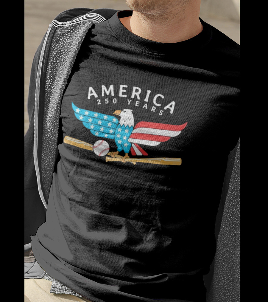 Schaumburg Boomers Independence Day America 250 Years Eagle Baseball Celebration T-Shirt