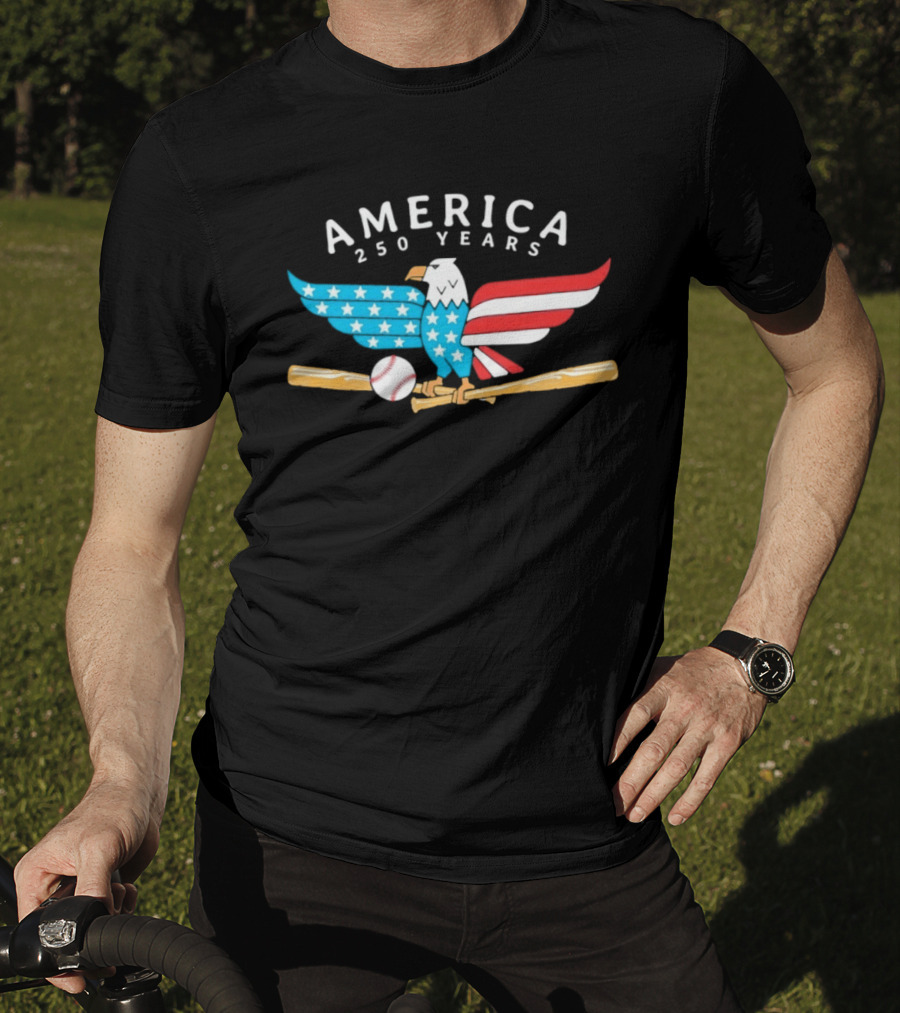 Schaumburg Boomers Independence Day America 250 Years Eagle Baseball Celebration T-Shirt