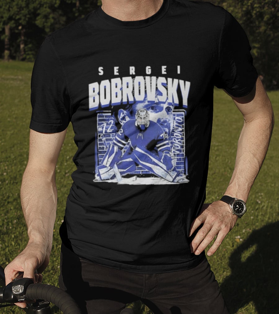 Sergei Bobrovsky #72 Brick Wall Toronto Maple Leafs Hockey Goalie T-Shirt