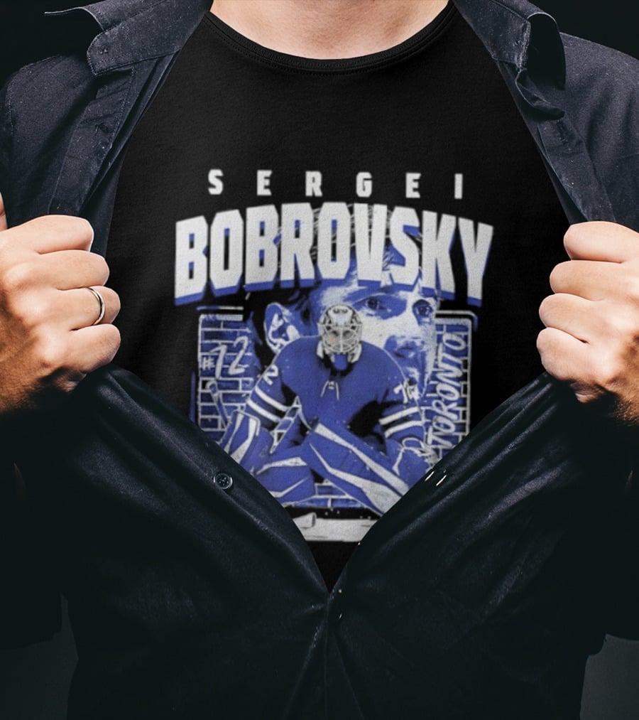 Sergei Bobrovsky #72 Brick Wall Toronto Maple Leafs Hockey Goalie T-Shirt