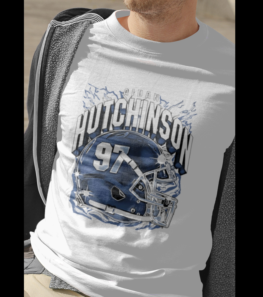 Aidan Hutchinson 97 Detroit Lions Football Helmet T-Shirt