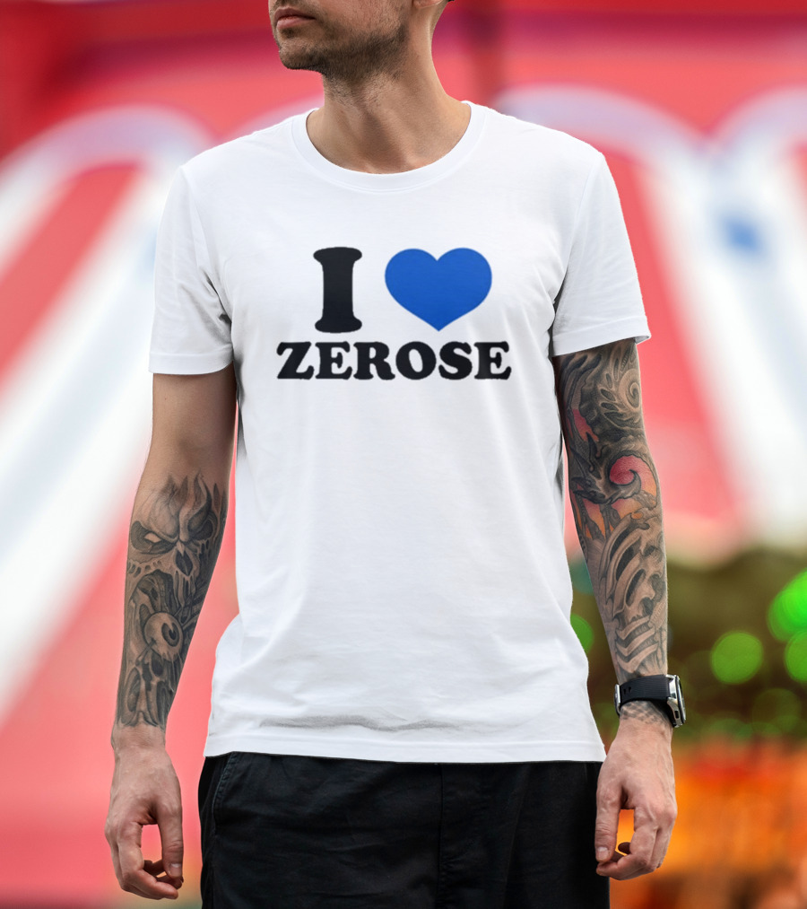 I Love Zerose Heart Blue T-Shirt