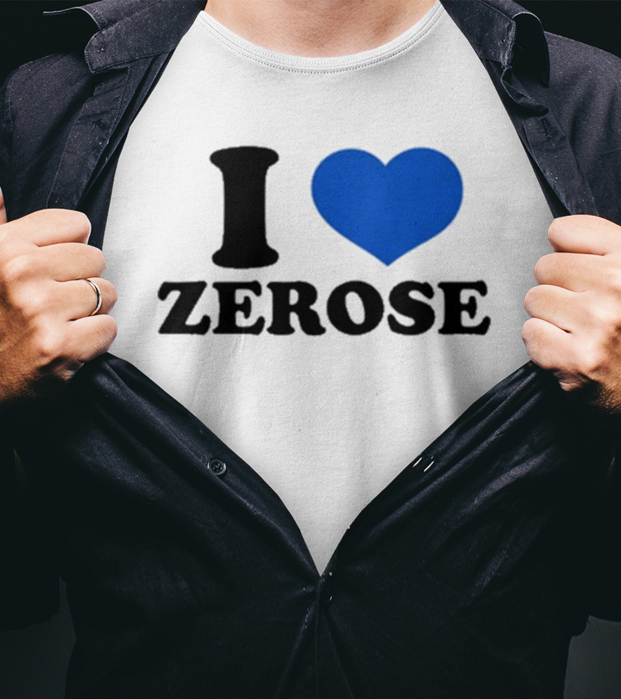 I Love Zerose Heart Blue T-Shirt