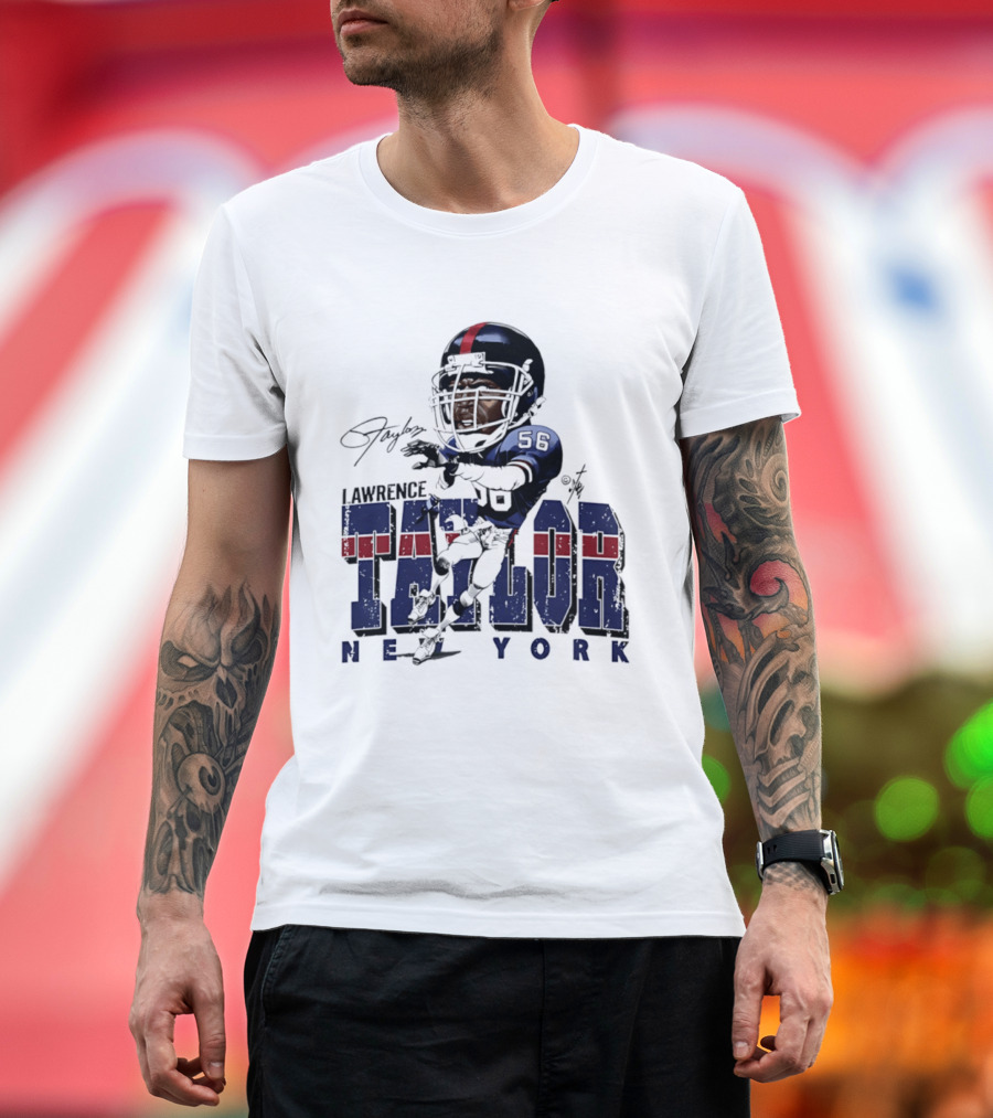 Lawrence Taylor New York Giants Bruce Stark Caricature 56 T-Shirt