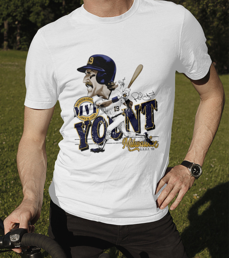 Robin Yount Milwaukee MVP American League 1982 1989 Milwaukee B.O.C. '90 T-Shirt