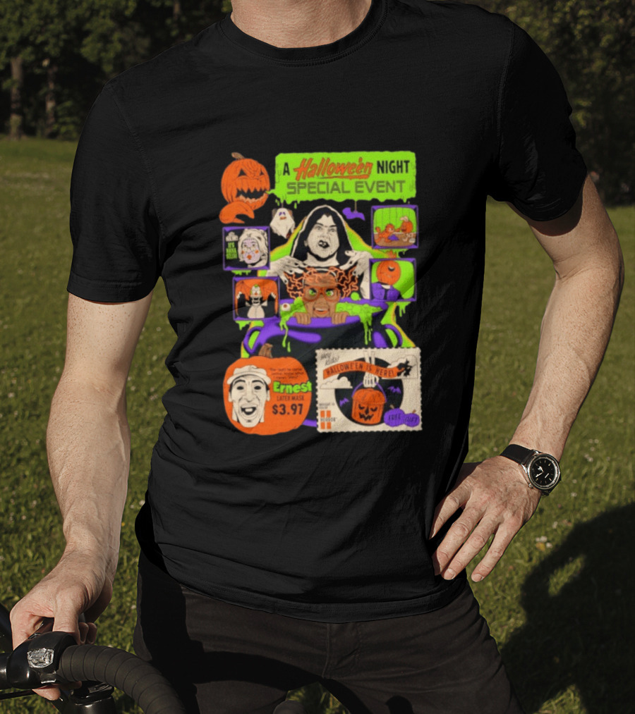 Halloween Special Event Ernest Latex Mask $3.97 Includes Free Gift Spooky Night T-Shirt