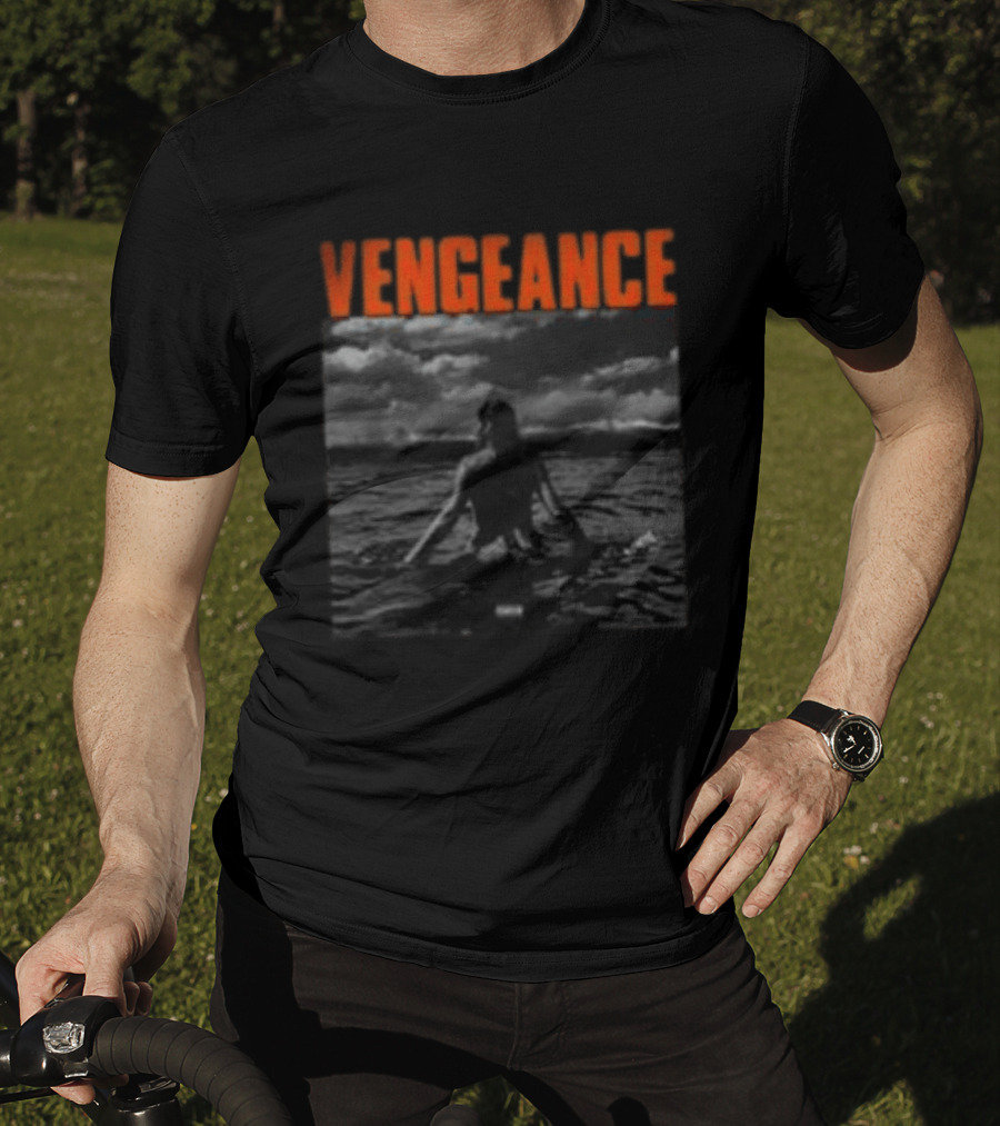 Vengeance Black And White Ocean Scene T-Shirt