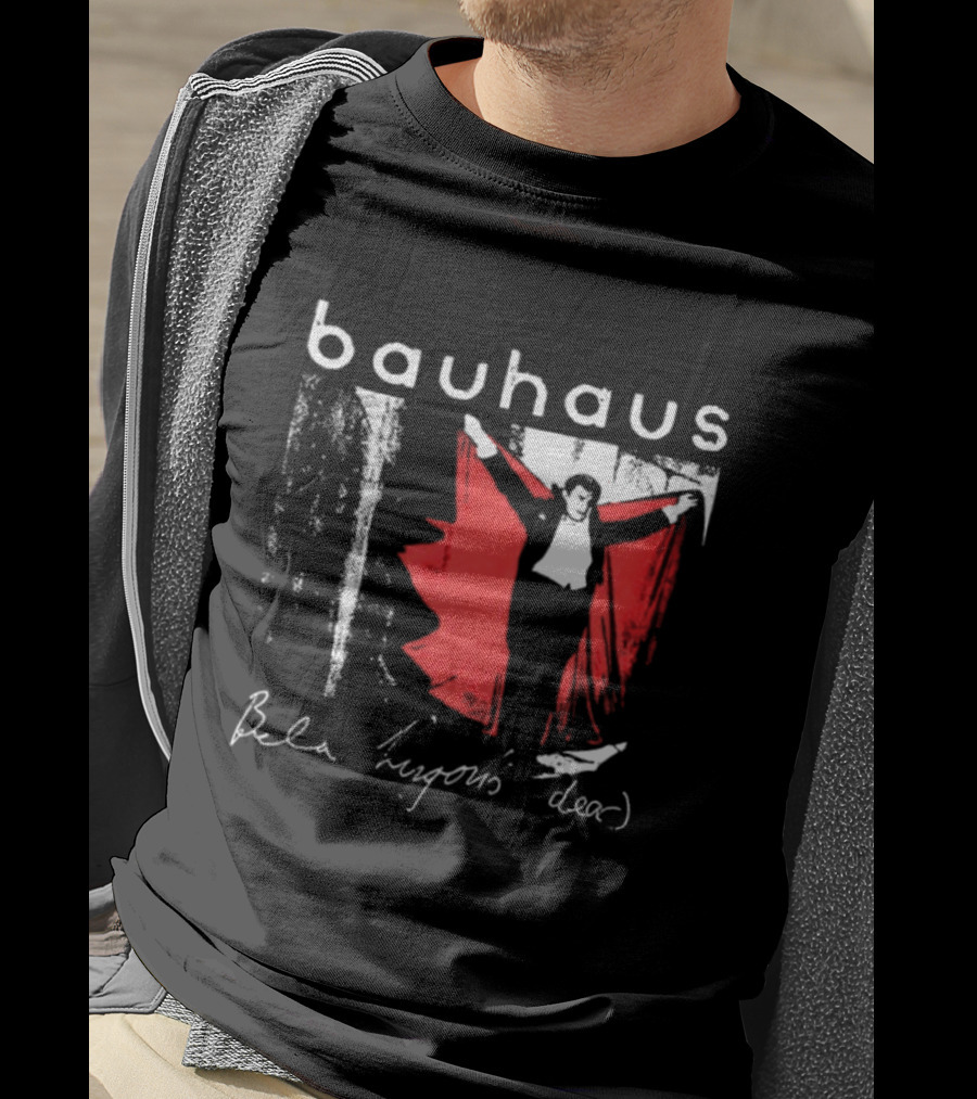 Bauhaus Bela Lugosi's Dead Handwritten Lyrics Red Cape T-Shirt