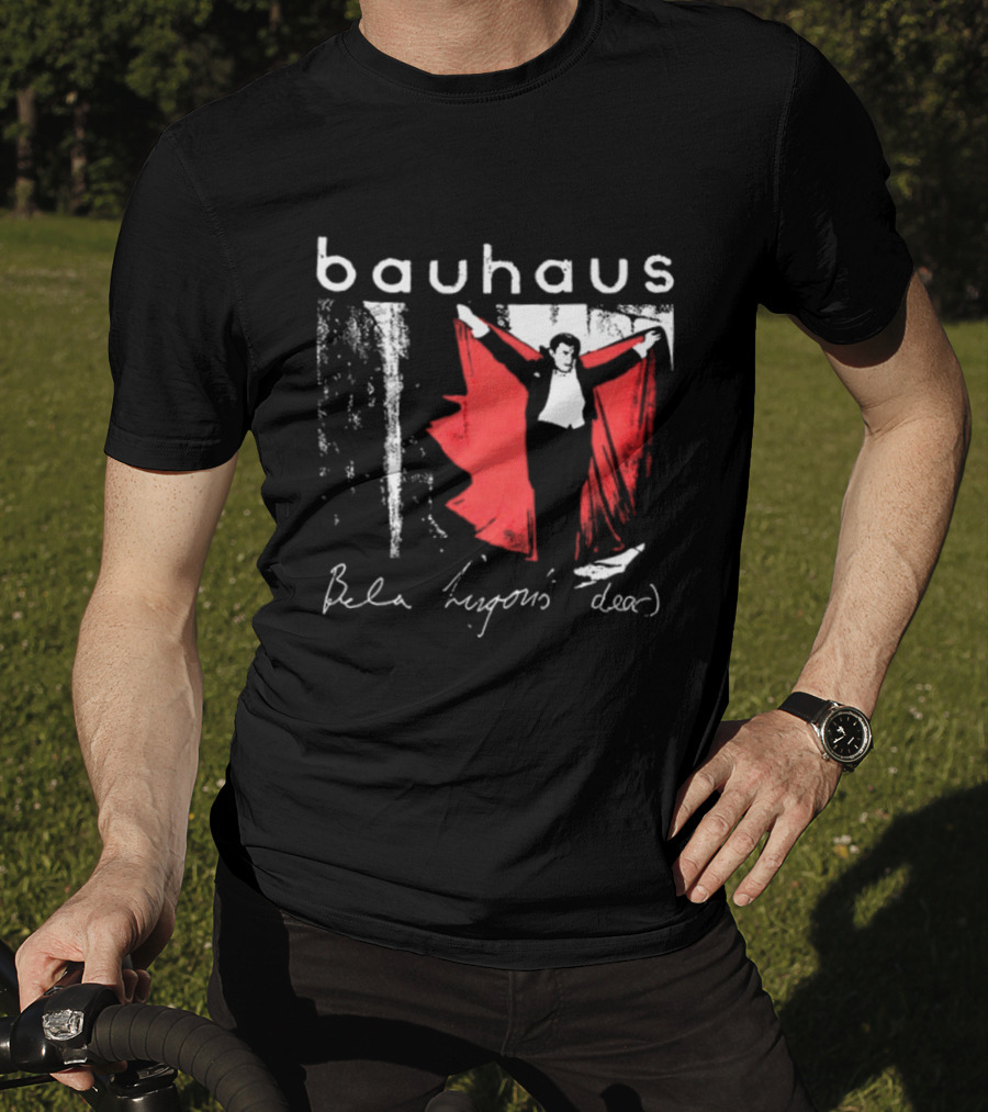 Bauhaus Bela Lugosi's Dead Handwritten Lyrics Red Cape T-Shirt