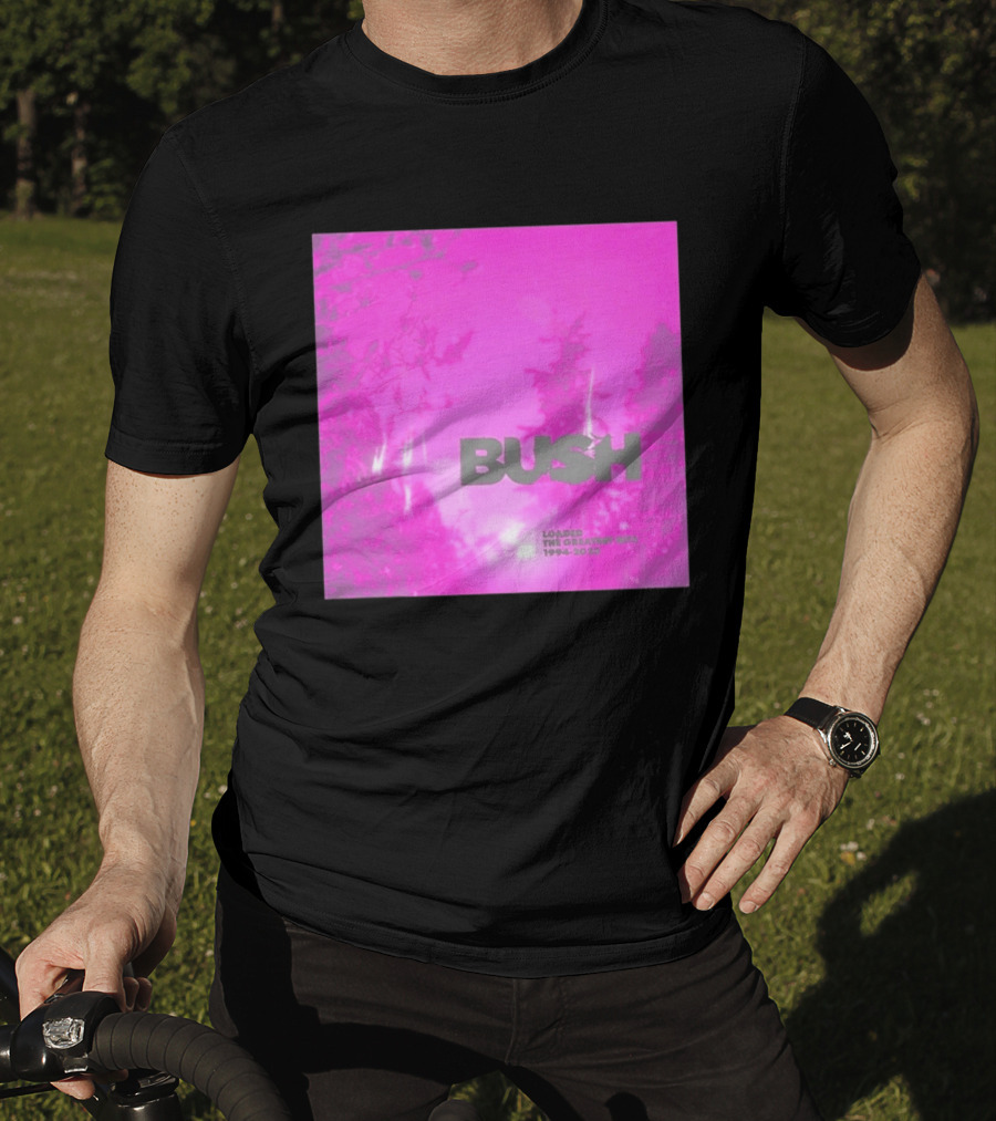 Bush Loaded The Greatest Hits 1994 2023 Pink Album Cover T-Shirt