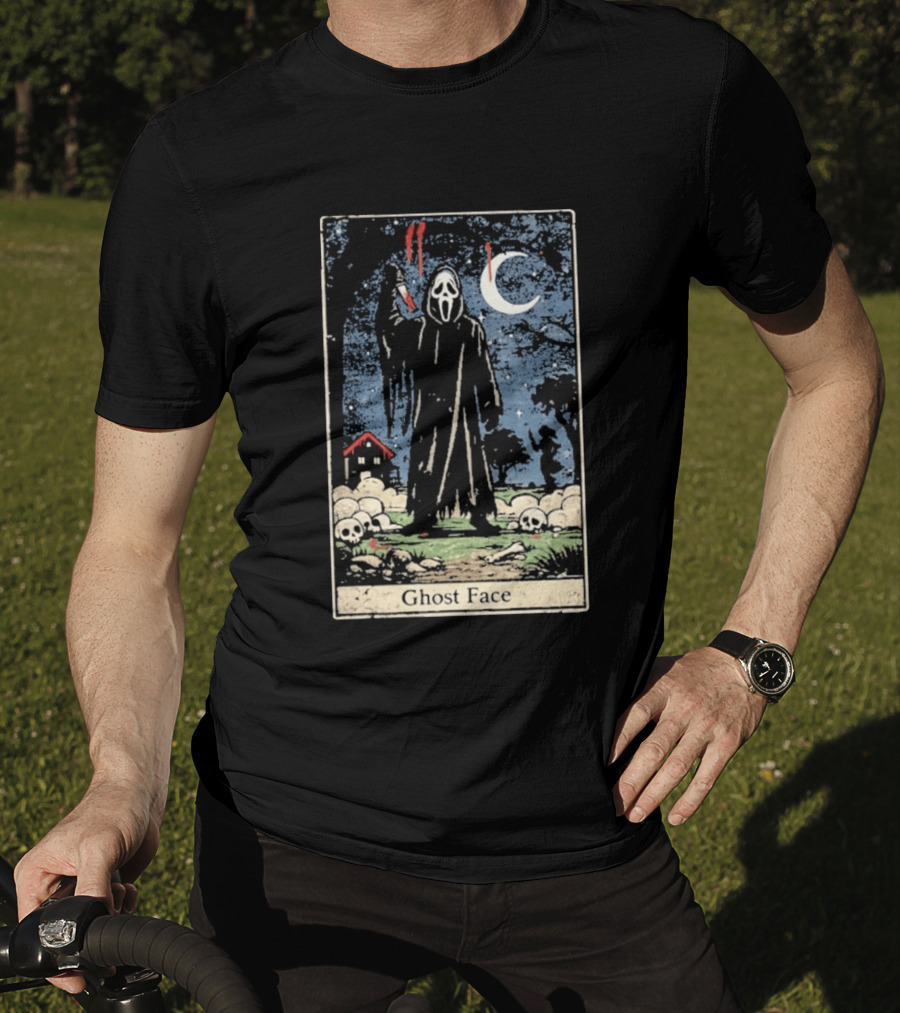 Ghost Face Scream Changes Tarot Card Crossover Halloween Horror Villain T-Shirt