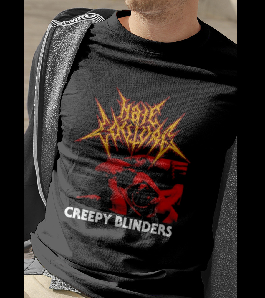 Hate Couture Creepy Blinders Blood Metal T-Shirt