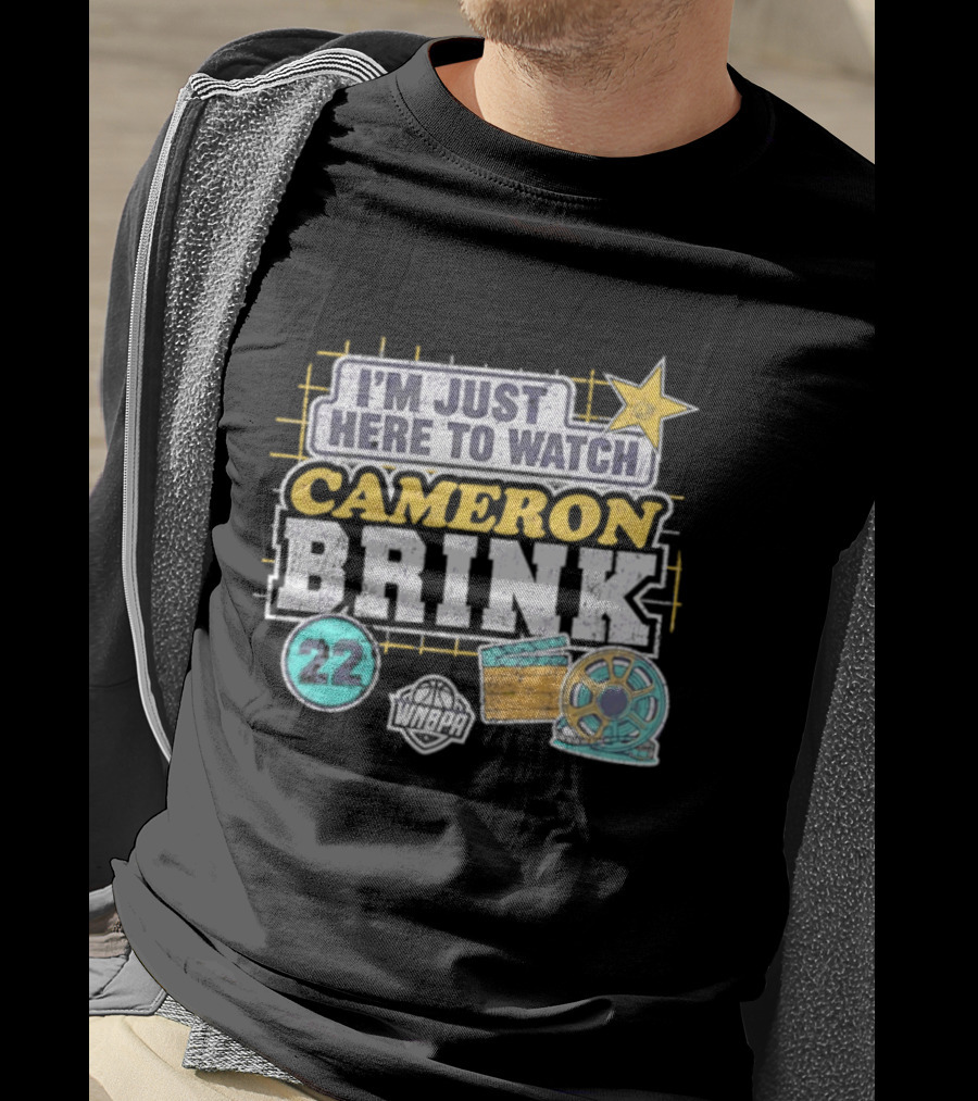 I'm Just Here To Cameron Brink 22 Los Angeles Sparks WNBA Movie Reel Basketball Star T-Shirt
