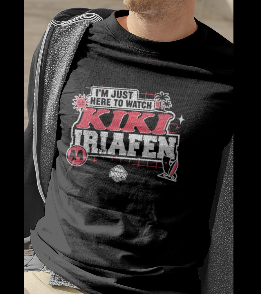 I'm Just Here To Kiki Iriafen 44 Washington Mystics WNBA Tropical Theme Basketball Fan T-Shirt