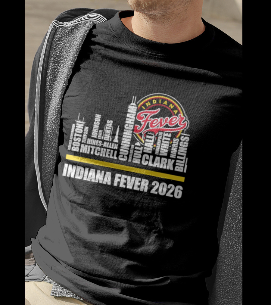 Indiana Fever 2026 Roster Skyline WNBA T-Shirt