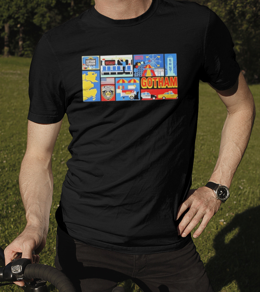 Gotham Stadium Clayface Gotham City Amusement Park Taxi T-Shirt
