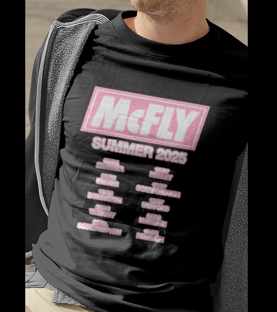 McFly Summer 2025 Tour Dates Swansea Exeter Donington Tetbury Southampton Henley Scarborough Bedford Margate Norwich T-Shirt