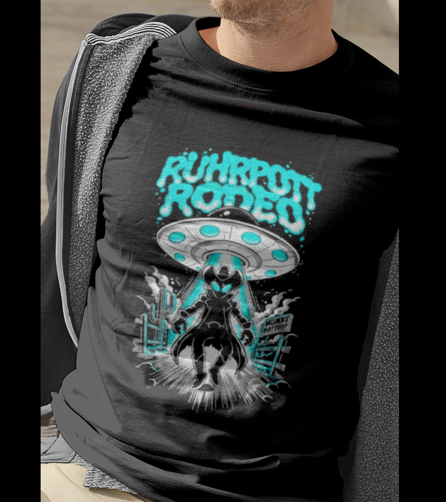 Ruhrpott Rodeo Hunxe Bottrop Alien Cowboy UFO Texas Stadium T-Shirt