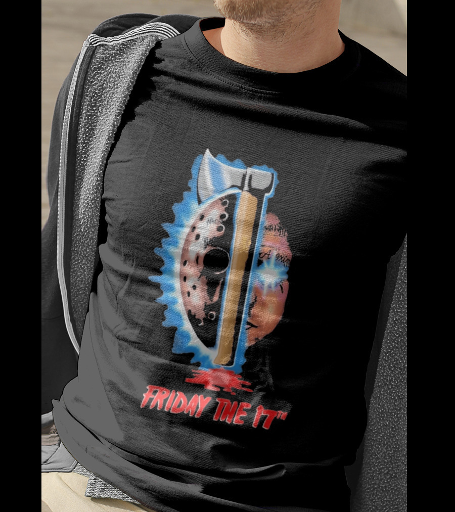 Ouija Macc Friday The 17th Part VII Axe Horror Mask T-Shirt