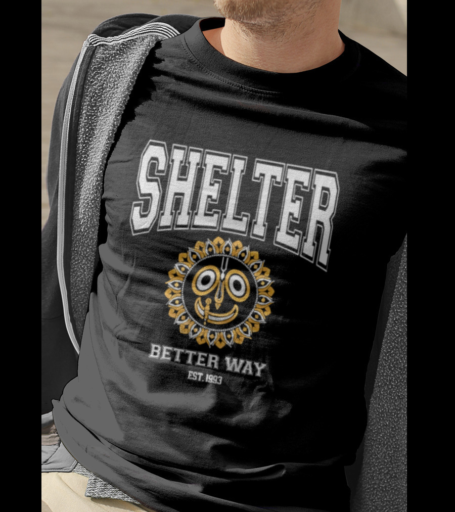 Shelter Better Way Est 1993 Hardcore Punk Sun Face Circle T-Shirt