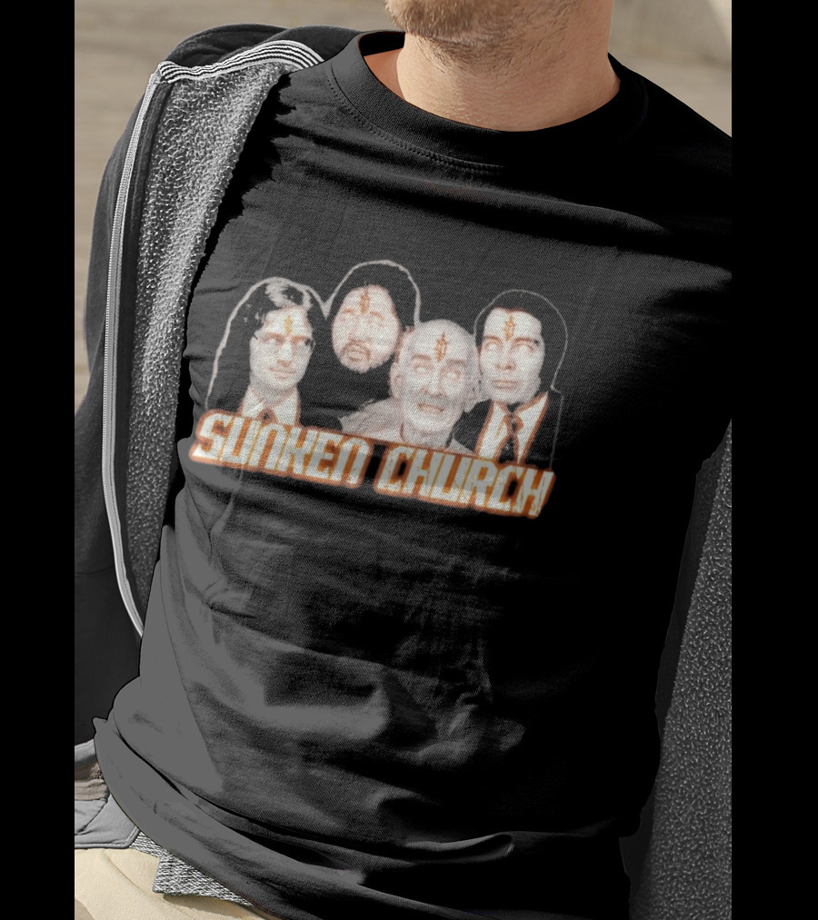 Ouija Macc Sunken Church With Four Figures And Symbol On Foreheads T-Shirt