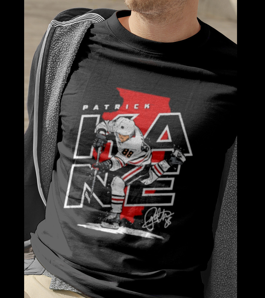 Patrick Kane 88 Chicago Blackhawks Illinois Hockey Player Signature T-Shirt