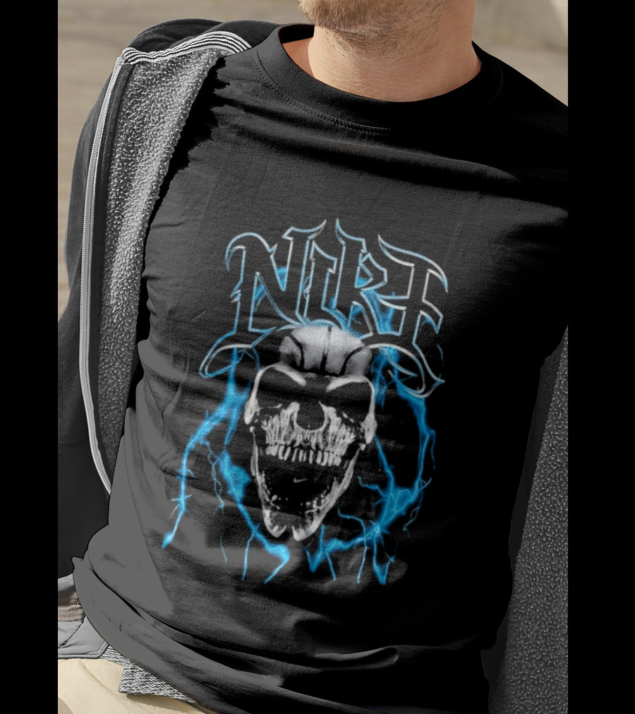 NRF Skull Blue Flames T-Shirt