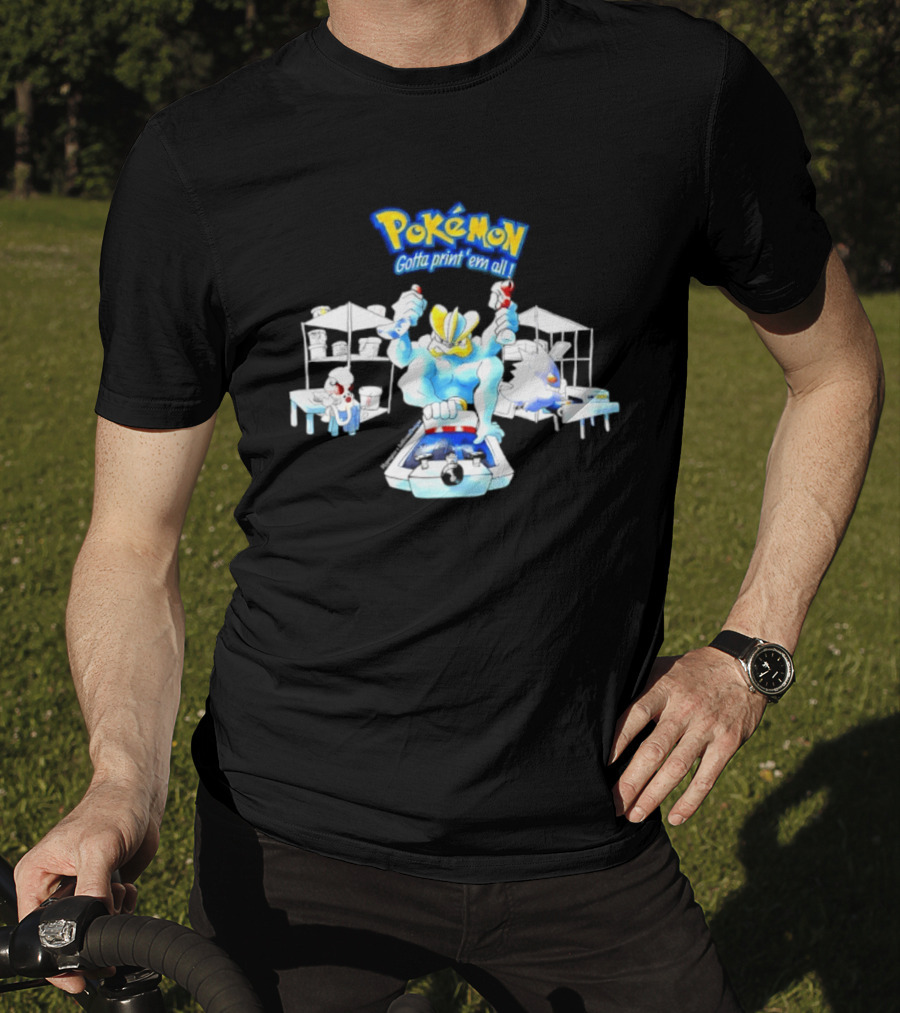 Pokemon Gotta Paint 'Em All Machamp Smeargle Gengar T-Shirt