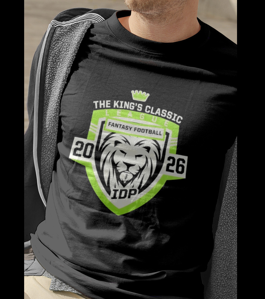 The King's Classic League Fantasy Football 2026 IDP Lion T-Shirt