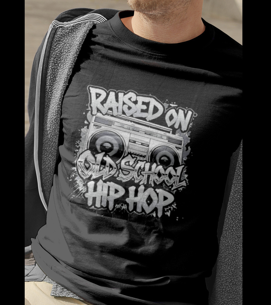 Raised On Old School Hip Hop Boombox T-Shirt