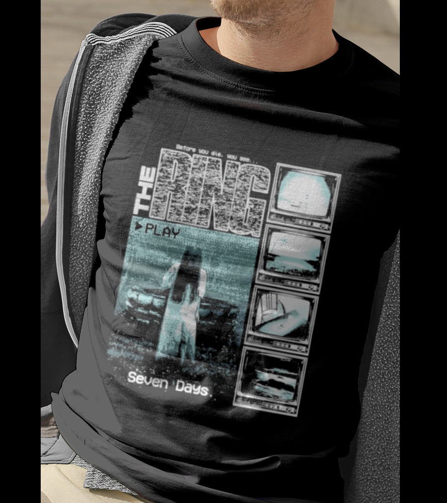 The Ring Seven Days Play Tape Iconic Horror Movie Scene T-Shirt