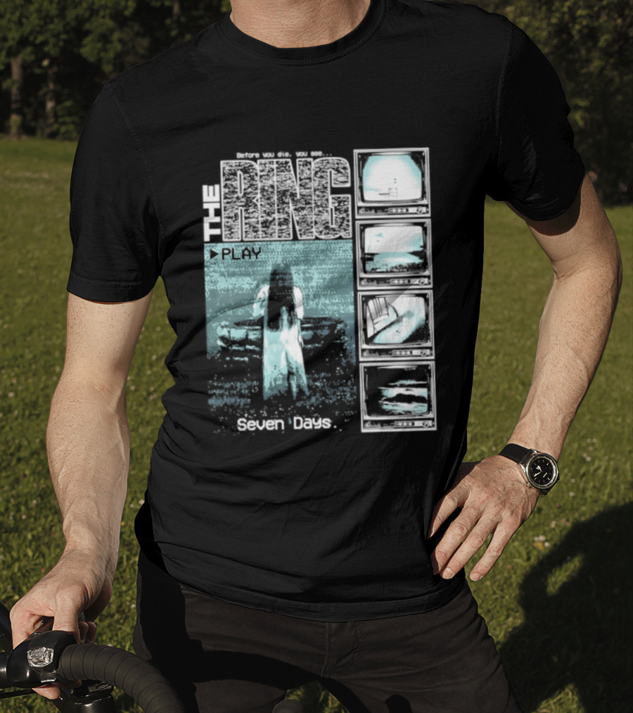 The Ring Seven Days Play Tape Iconic Horror Movie Scene T-Shirt