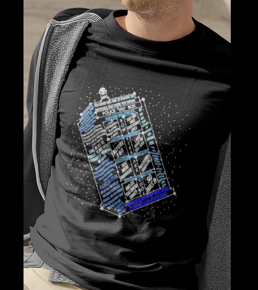 Wibbly Wobbly Timey Wimey The Doctor's Lexicon Blue Box The Reel Rejects T-Shirt