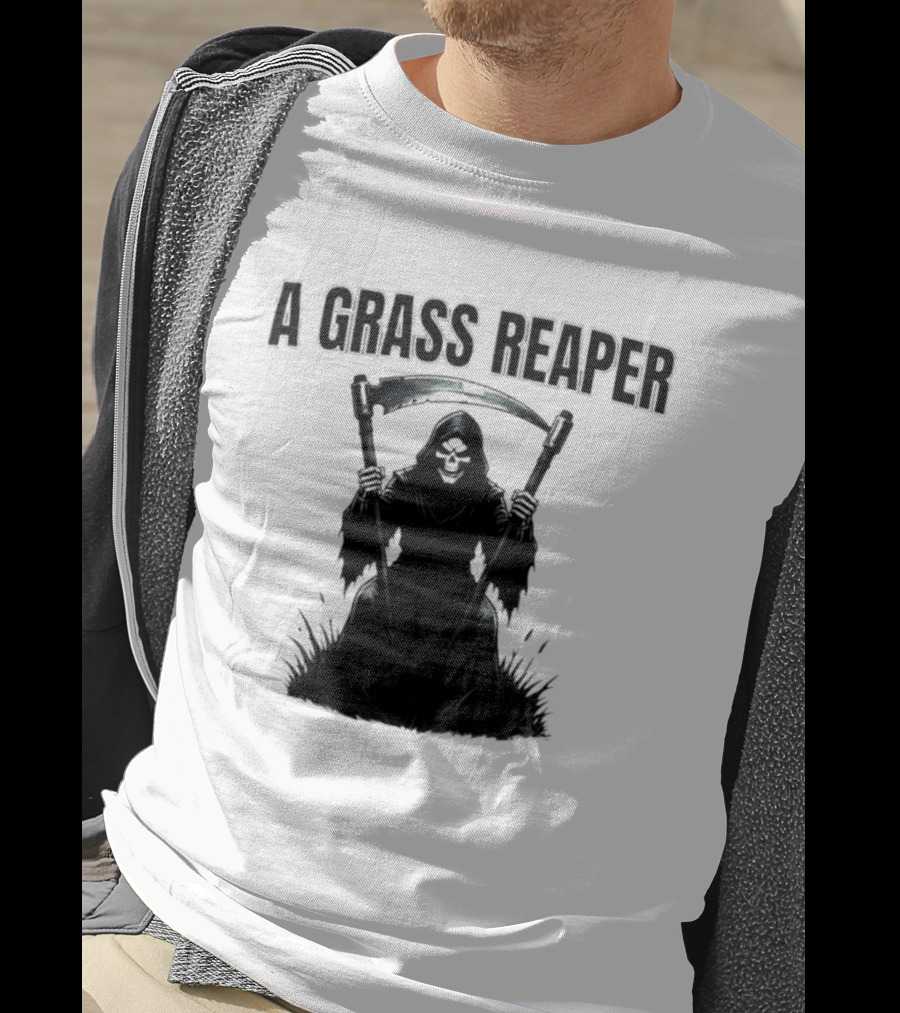 A Grass Reaper Lawn Mower Gardening T-Shirt