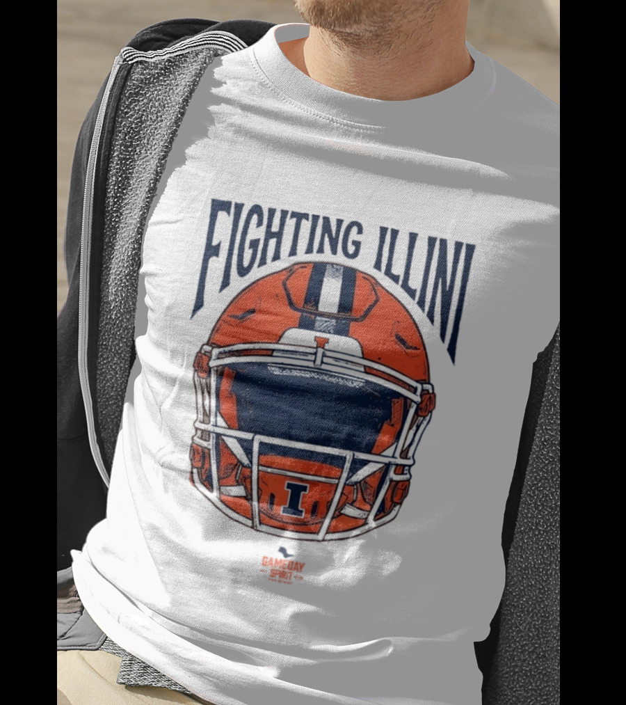 Fighting Illini 2026 Game Day Helmet Illinois Football T-Shirt