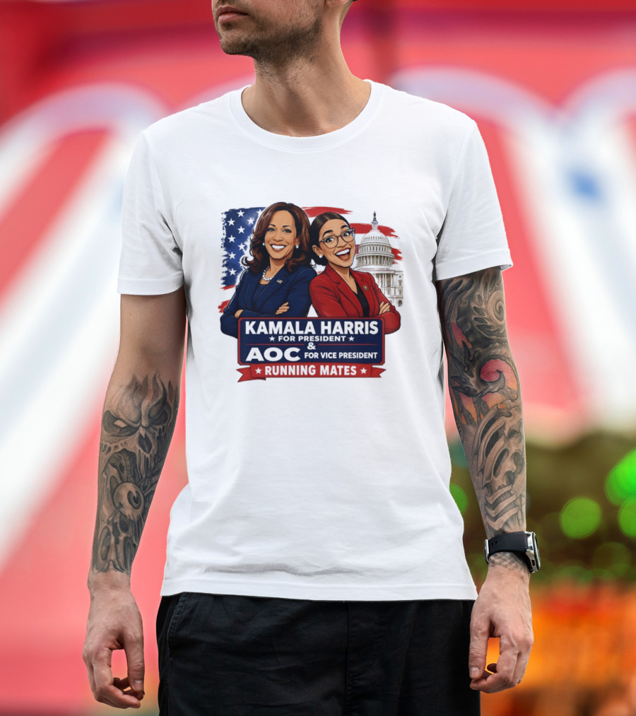 Kamala Harris For President AOC Vice President Running Mates Capitol T-Shirt