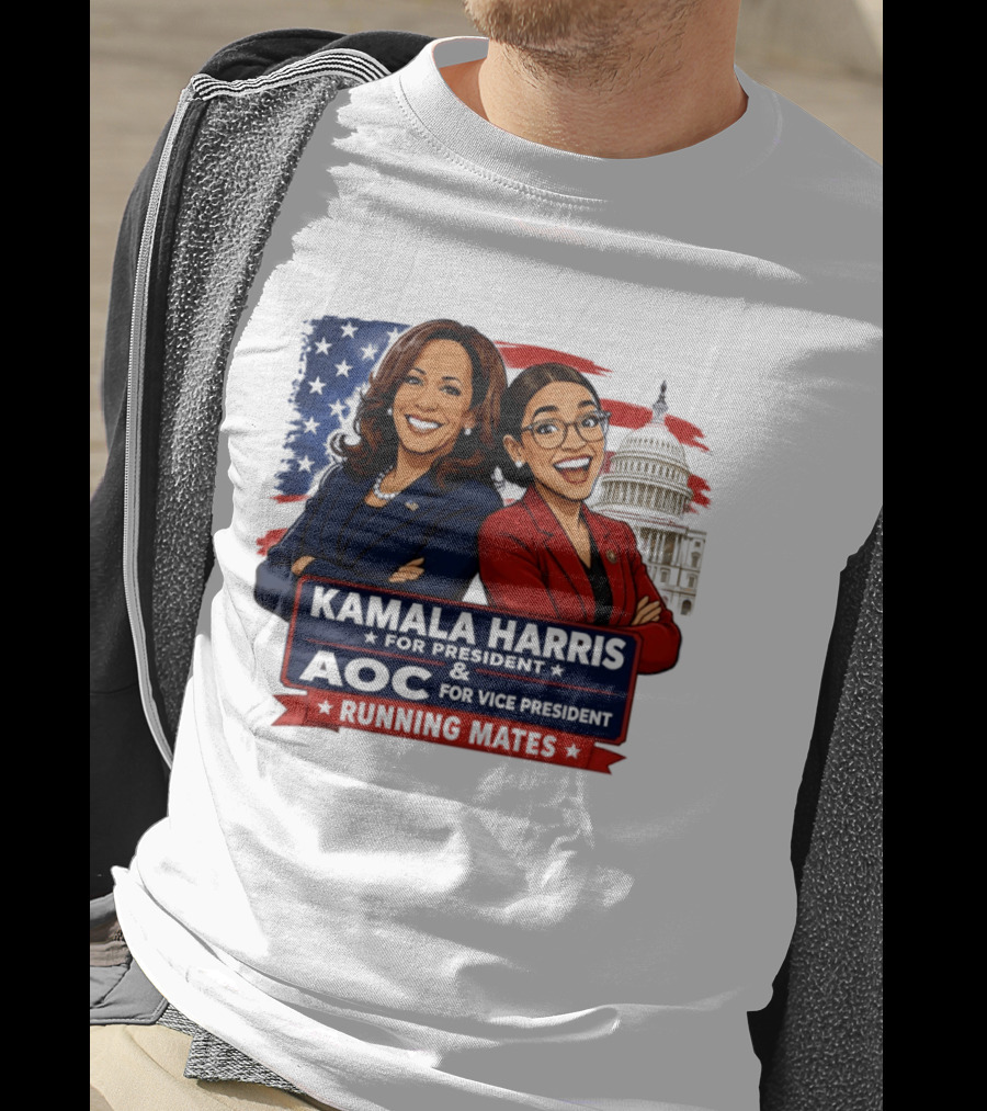 Kamala Harris For President AOC Vice President Running Mates Capitol T-Shirt