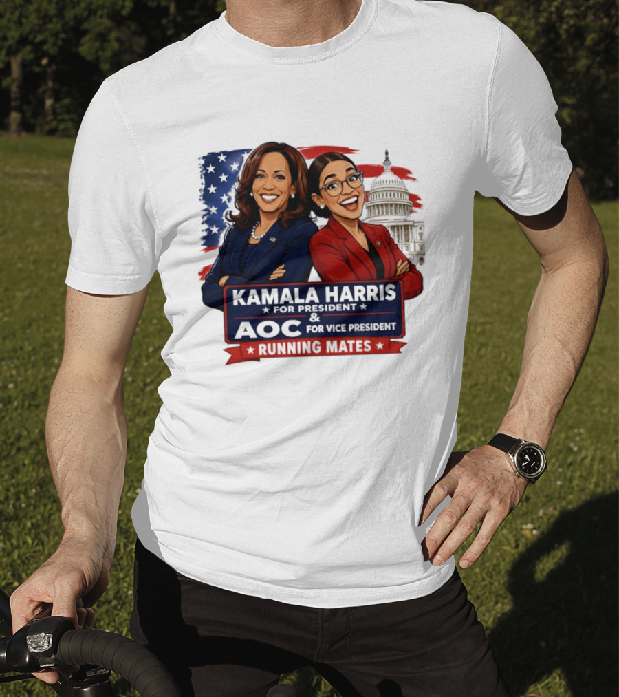 Kamala Harris For President AOC Vice President Running Mates Capitol T-Shirt