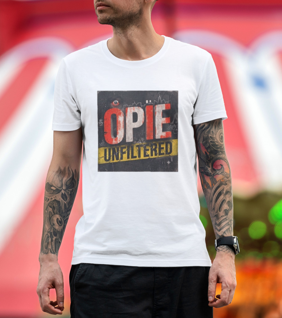 Opie Unfiltered Podcast Eye Graffiti Cityscape T-Shirt
