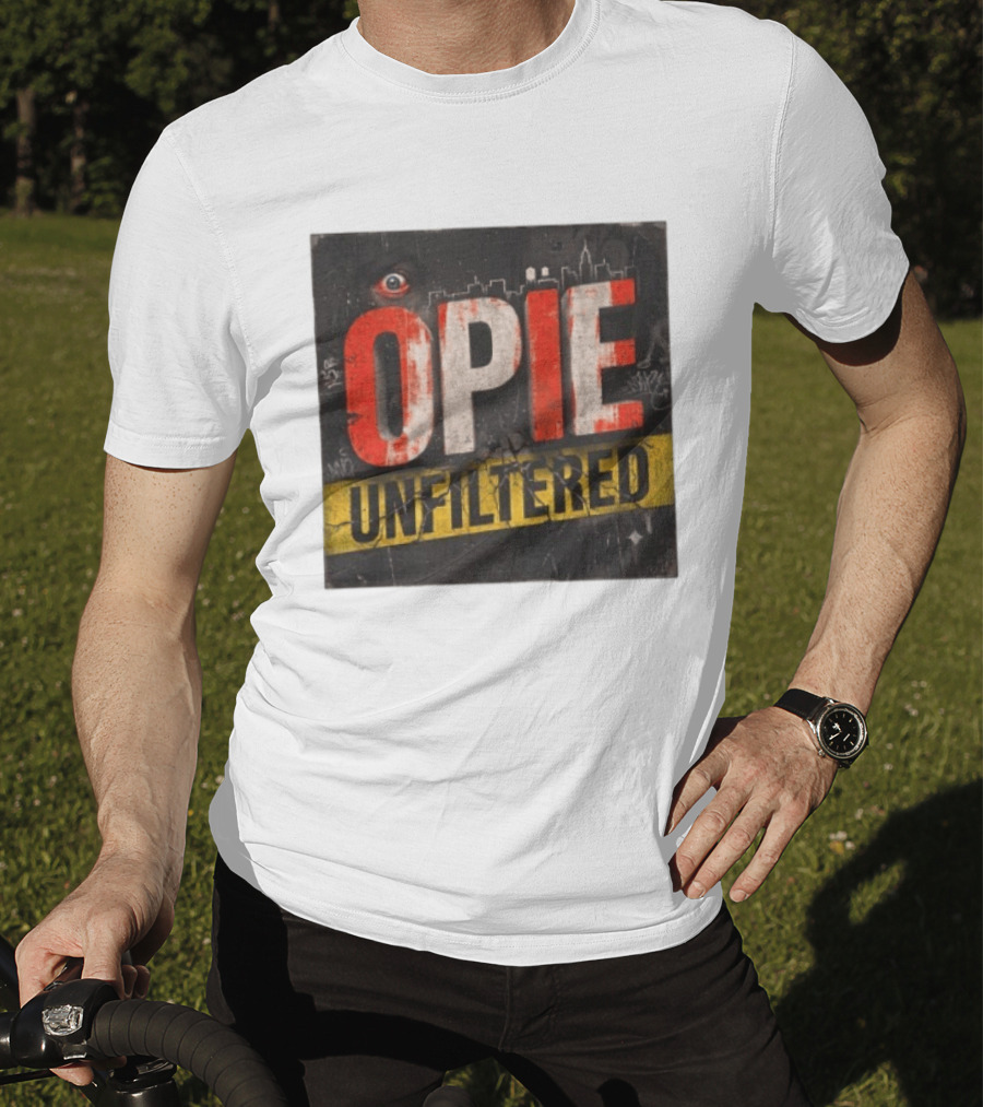 Opie Unfiltered Podcast Eye Graffiti Cityscape T-Shirt
