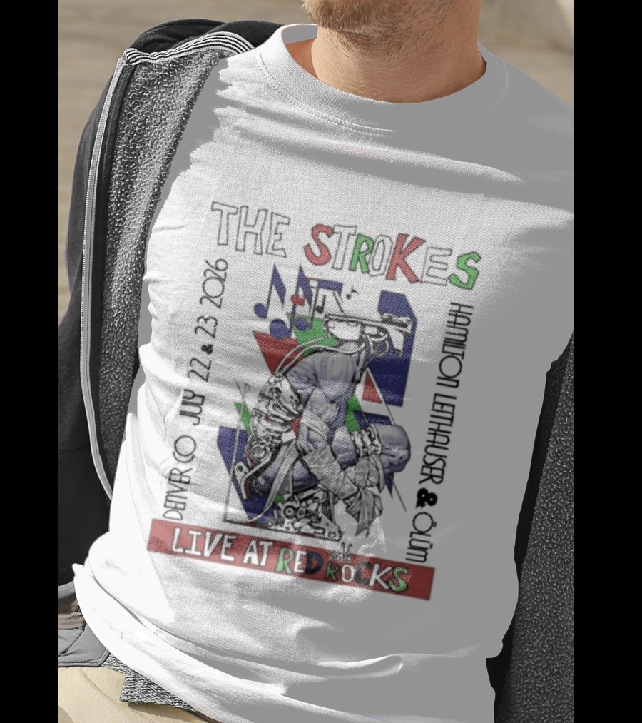 The Strokes Live At Red Rocks July 22 23 2016 Concert Morrison Colorado T-Shirt