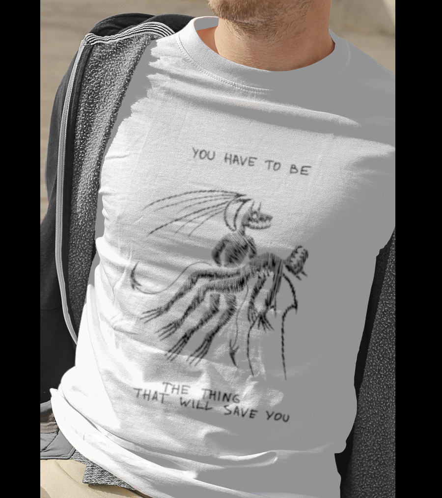 You Have To Be The Thing That Will Save You Abstract Figure With Hat And Flowing Lines T-Shirt
