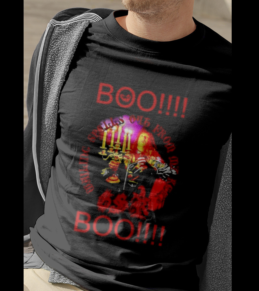 BOO Wailing Spells Out From My Keep Boo Candelabra Portrait Halloween T-Shirt