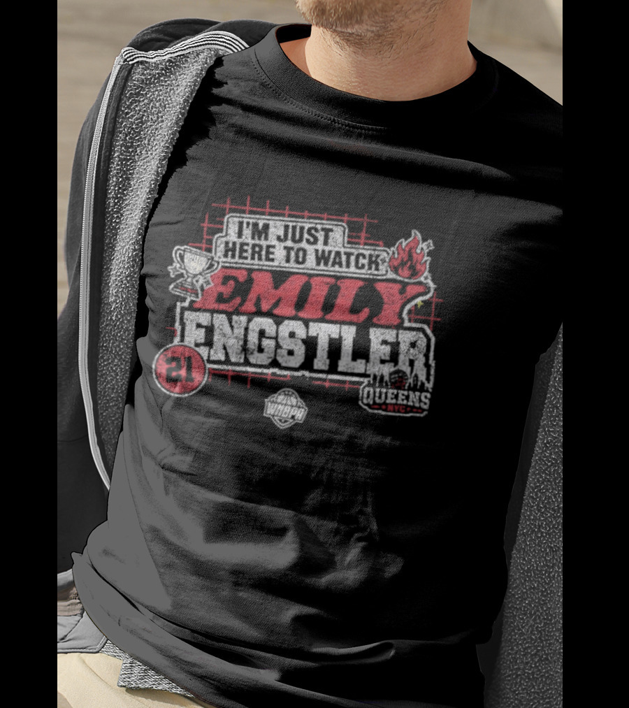 I'm Just Here To Emily Engstler 21 Queens WNBA Fire T-Shirt