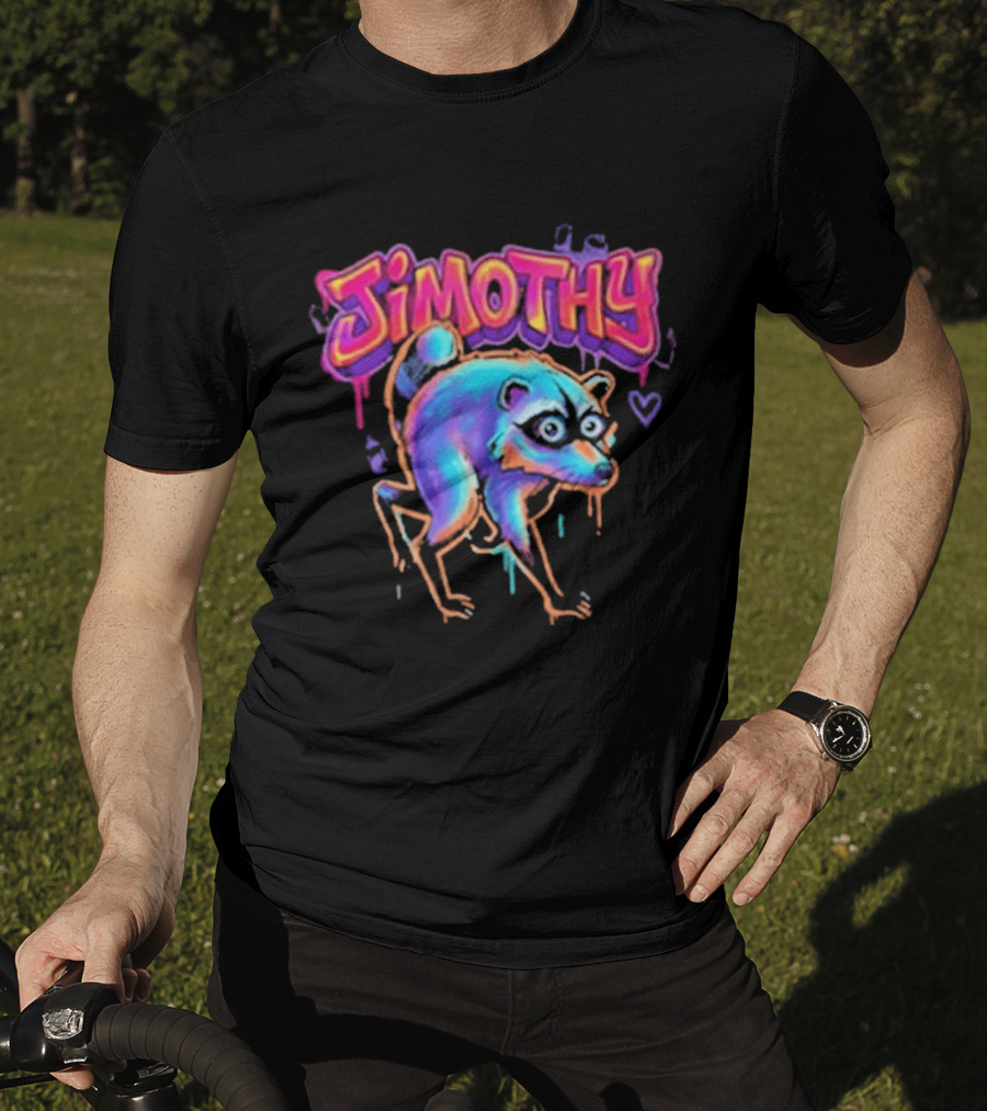 Jimothy Colorful Graffiti Raccoon T-Shirt