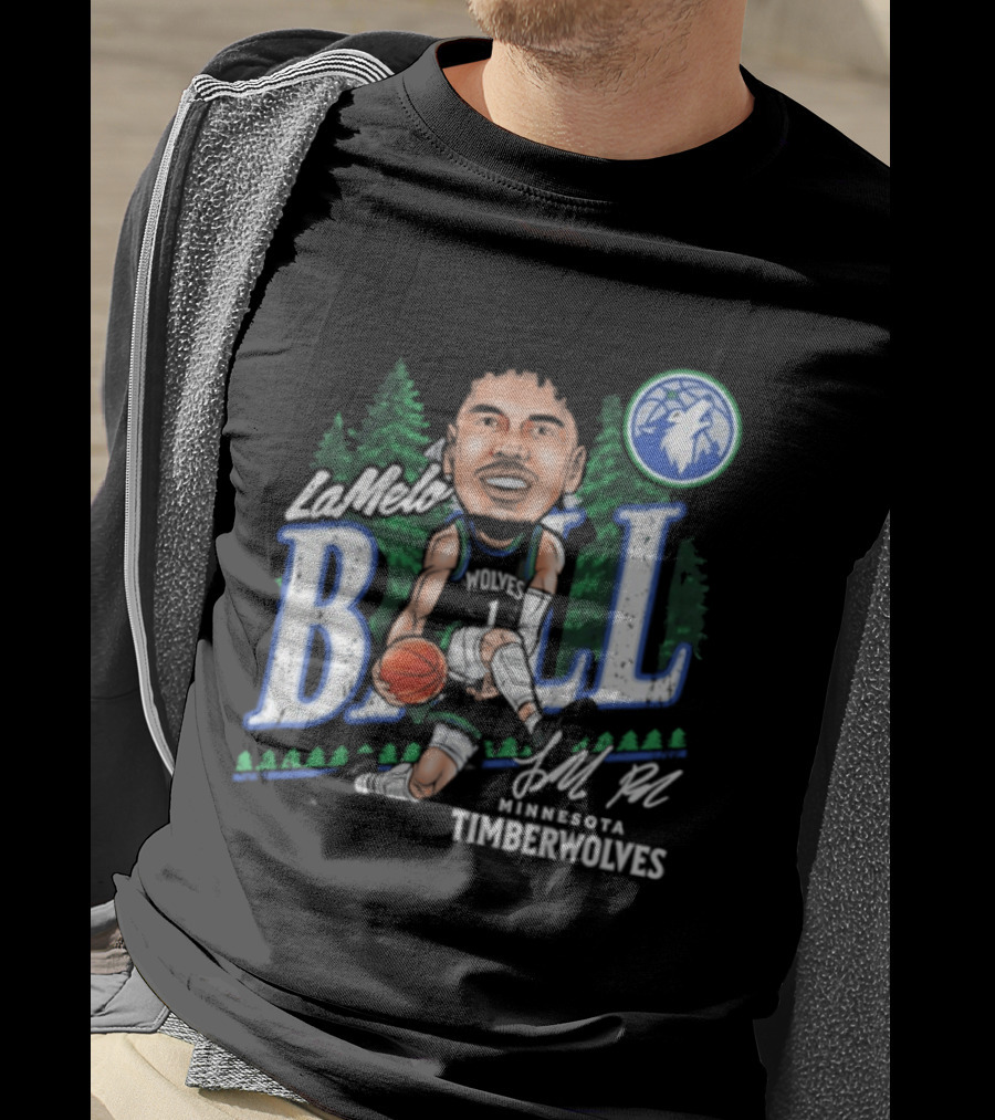 LaMelo Ball Minnesota Timberwolves Basketball Player Caricature T-Shirt